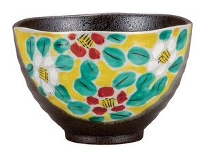 Kutani ware Rice Bowl Flower Pattern
