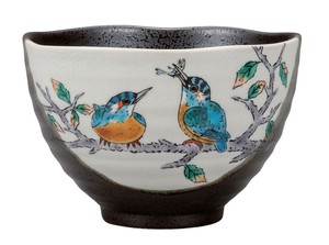 日本の伝統工芸品【九谷焼】 茶漬碗 かわせみ   (K9-502) (K8-455)