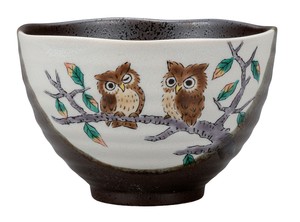 日本の伝統工芸品【九谷焼】 茶漬碗 ふくろう   (K9-503) (K8-456)