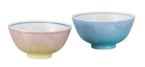 日本の伝統工芸品【九谷焼】 組飯碗 二色銀彩   (K9-556) (K8-495)