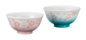 日本の伝統工芸品【九谷焼】 組飯碗 銀彩さくら   (K9-563) (K8-500)