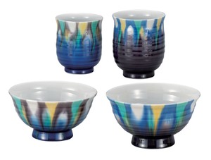 日本の伝統工芸品【九谷焼】 睦揃 釉彩  博峰窯 (K9-592) (K8-533)