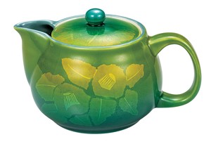 日本の伝統工芸品【九谷焼】 ポット急須 銀山茶花 網付  (K9-625) (K8-562)