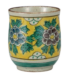 日本の伝統工芸品【九谷焼】 湯呑 吉田屋牡丹   (K9-698) (K8-623)