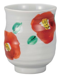 日本の伝統工芸品【九谷焼】 湯呑 椿  テルミ (K9-696) (K8-630)