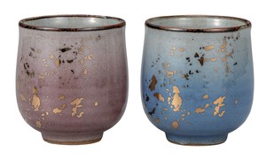 日本の伝統工芸品【九谷焼】 組湯呑 釉彩金ちらし   (K9-772) (K8-699)