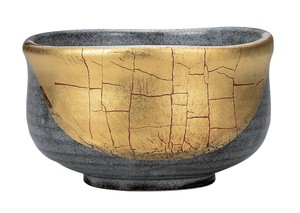 日本の伝統工芸品【九谷焼】 抹茶碗 金箔彩   (K9-876) (K8-804)