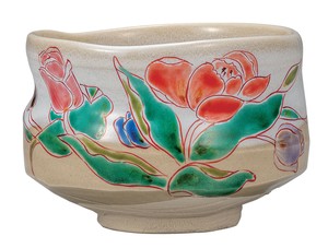 日本の伝統工芸品【九谷焼】 抹茶碗 チューリップ  澤田郁美 (K9-875) (K8-807)