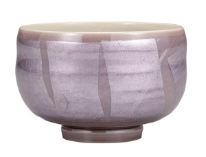 日本の伝統工芸品【九谷焼】 K8-811  抹茶碗 銀彩紫