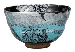 日本の伝統工芸品【九谷焼】 抹茶碗 銀彩  博峰窯 (K9-883) (K8-814)