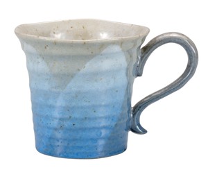 日本の伝統工芸品【九谷焼】 K8-821  マグカップ 釉彩（青）