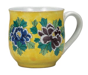 日本の伝統工芸品【九谷焼】 マグカップ 吉田屋牡丹   (K9-944) (K8-845)
