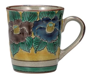 日本の伝統工芸品【九谷焼】 マグカップ 吉田屋山茶花   (K9-920) (K8-851)