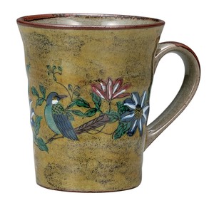 日本の伝統工芸品【九谷焼】 マグカップ 吉田屋花鳥   (K9-937) (K8-857)