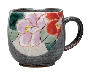 日本の伝統工芸品【九谷焼】 マグカップ 紅白椿   (K9-962) (K8-866)