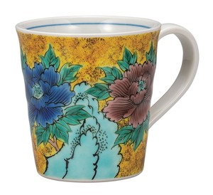 日本の伝統工芸品【九谷焼】 マグカップ 吉田屋牡丹   (K9-963) (K8-871)