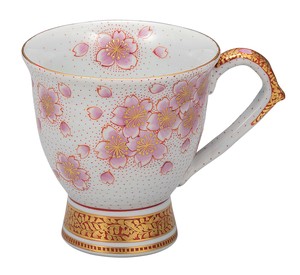 日本の伝統工芸品【九谷焼】 マグカップ 金襴手さくら  福田良則 (K9-1001) (K8-905)