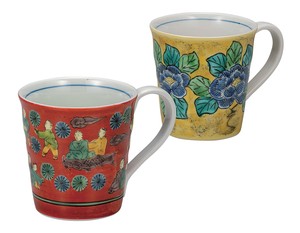 日本の伝統工芸品【九谷焼】 ペアマグカップ 木米/吉田屋   (K9-1053) (K8-924)