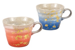 日本の伝統工芸品【九谷焼】 K8-925  ペアマグカップ 金箔釉彩