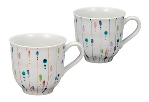 日本の伝統工芸品【九谷焼】 ペアマグカップ 彩十草   (K9-1023) (K8-938)