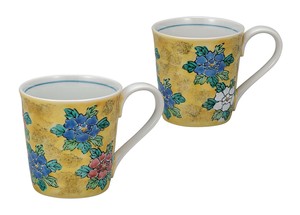 日本の伝統工芸品【九谷焼】 ペアマグカップ 吉田屋牡丹   (K9-1050) (K8-940)