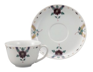 日本の伝統工芸品【九谷焼】 カップ＆ソーサー 牡丹文  銀泉窯 (K9-1084) (K8-989)