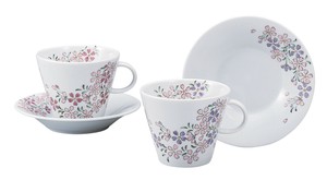 日本の伝統工芸品【九谷焼】 ペアコーヒー 桜花小紋  新田智子 (K9-1115) (K8-1018)