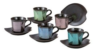 日本の伝統工芸品【九谷焼】 コーヒーセット 銀彩   (K9-1122) (K8-1026)