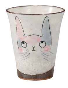 日本の伝統工芸品【九谷焼】 フリーカップ おとぼけ猫   (K9-1148) (K8-1048)