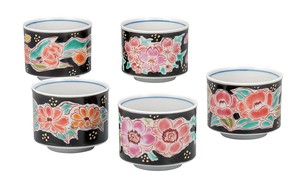 日本の伝統工芸品【九谷焼】 組盃 色絵花絵変り  澤田郁美 (K9-1229) (K8-1151)