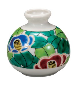 Kutani ware Flower Vase Sasanqua