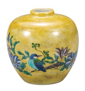 日本の伝統工芸品【九谷焼】 3号一輪生 吉田屋花鳥   (K9-1278) (K8-1195)