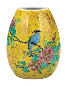 日本の伝統工芸品【九谷焼】 3.5号一輪生 吉田屋花鳥   (K9-1280) (K8-1197)