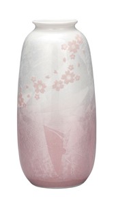 日本の伝統工芸品【九谷焼】 8号花瓶 銀彩さくら   (K9-1342) (K8-1240)