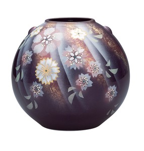 日本の伝統工芸品【九谷焼】 7号花瓶 陽光花の舞   (K9-1392) (K8-1290)