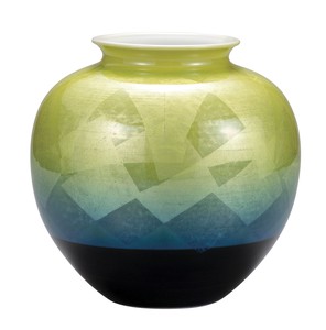 日本の伝統工芸品【九谷焼】 K8-1302 8号花瓶 銀彩