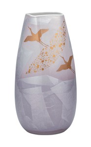 日本の伝統工芸品【九谷焼】 10号花瓶 銀彩飛翔   (K9-1412) (K8-1312)