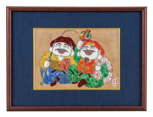 日本の伝統工芸品【九谷焼】 K8-1345 陶額 恵比寿大黒