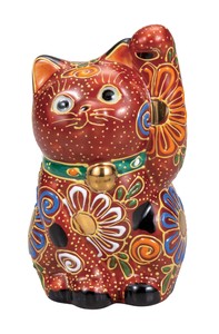 日本の伝統工芸品【九谷焼】 K8-1433 3.2号招き猫 盛