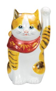 日本の伝統工芸品【九谷焼】 K8-1553 7号招き猫 青九谷