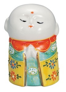 日本の伝統工芸品【九谷焼】 3号お地蔵様 黄盛   (K9-1714) (K8-1628)