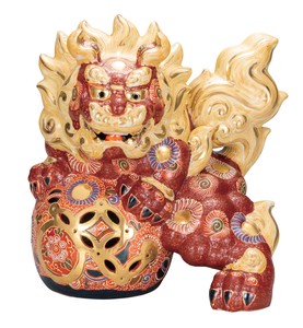日本の伝統工芸品【九谷焼】 K8-1669 10号立獅子 盛