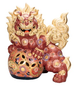 日本の伝統工芸品【九谷焼】 K8-1675 15号獅子 盛