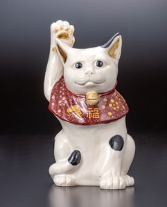 日本の伝統工芸品【九谷焼】 5.2号置物 招き猫  宮本直樹 (K8-2061)