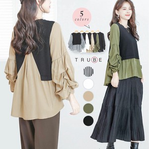 Button-Up Shirt/Blouse Pullover Puff Sleeve