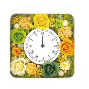 ローズクロック グリーン 時計 プリザーブドフラワー アレンジメント バラ ギフト プレゼント 母の日