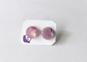 Pierced Earringss Asymmetrical Pink Buttons