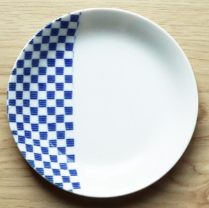 Mino ware Small Plate Checkered 11cm Made in Japan