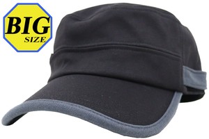 【大きいサイズ帽子 最大約65cm】ワークキャップ レールキャップ スウェット無地 ブラック