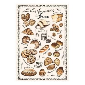 フランス直輸入　ティータオル Torchon Les Viennoiseries（菓子パン）